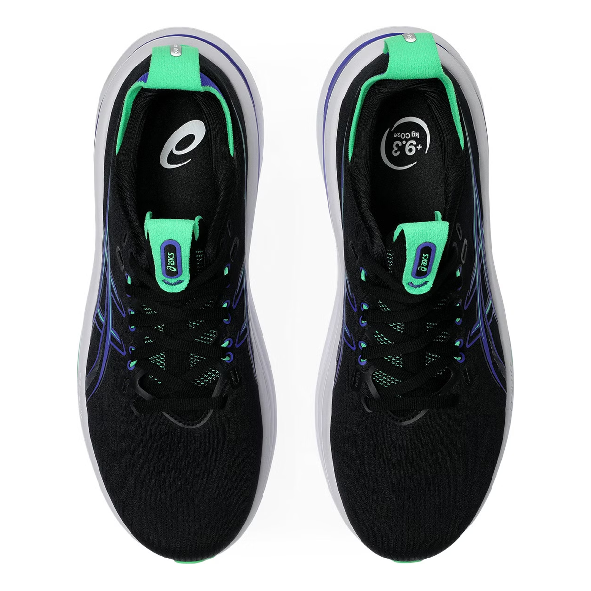 ASICS GEL NIMBUS 28 Black Blue and Green Colorway